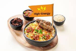 Mutton Kheema Biryani Bowl with Seekh Kebab
