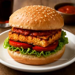 Chilli Cottage Cheese Steak Burger