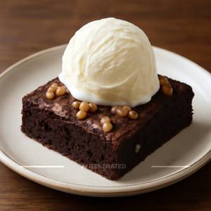 Walnut Brownie With Vanilla Ice Cream
