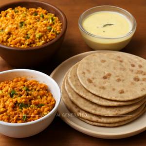 Zunka Bhakri With Masala Khichdi Combo [Serves 2]