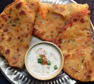 Onion Paratha with Curd