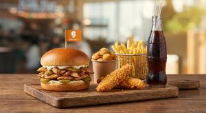 Shawarma Burger 2 Chicken Strips Popcorn 1, French Fries 1, Cold Drink 400 Ml