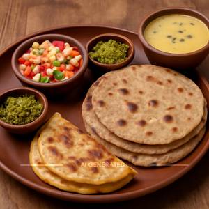 Zunka Bhakri With Puran Poli Combo [Serves 2]