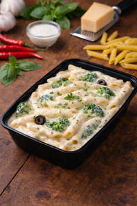 Non-veg Penne Alfredo Pasta