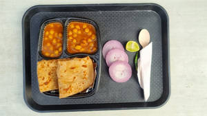 Chole + 2 Plain Parathas And Salad