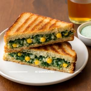 Spinach And Corn Sandwich