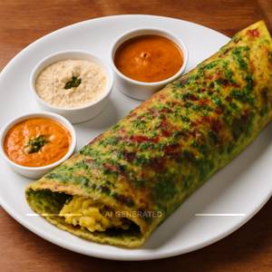 Palak Onion Roast Masala Dosa