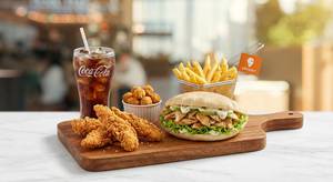 Shawarma Burger 4 Chicken Strips Popcorn 2 French Fries 1 Cold Drink 1 Tr