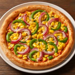 Corn, Onion & Capsicum Pizza