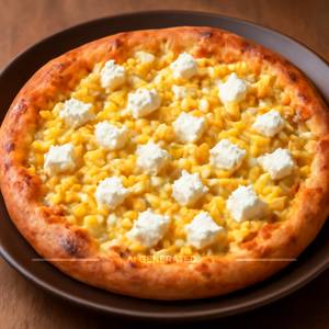 Cheese corn fries pizza