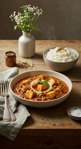 Paneer Butter Masala + Stem Rice + 2 Roti + Salad             
