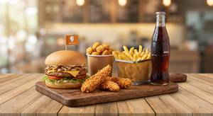 Shawarma Burger 3 Chicken Strips Popcorn 1, French Fries 1 Cold Drink 400 Ml