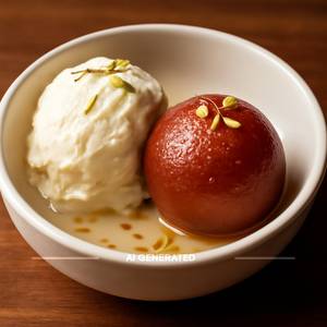 Gulab Jamun With Ice Cream