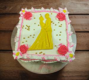 Flower Anniversary Colour Full Chocolate Square Cake