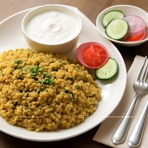 Dal Khichdi with Curd