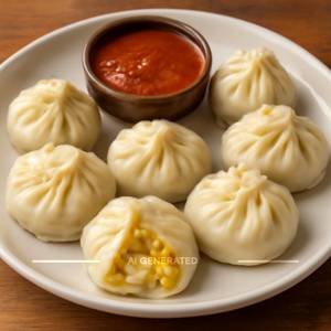 Steamed cheese corn momos