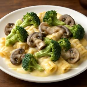 Broccoli Mushroom In Cheese Sauce