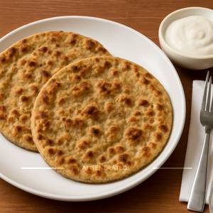 Mix veg paratha with curd