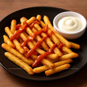 French Fries With Schezwan And Mayonnaise  ( 110Gm )