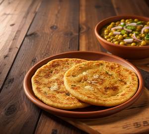 2 Aloo Paratha with Matar Ke Chole