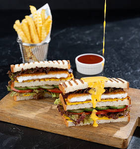 Molten Cheese Club Sandwich
