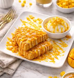 Alphanso Mango Waffle+ 150ml Icecream