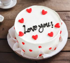 Mini Vanilla Love You Eggless Cake 250gm
