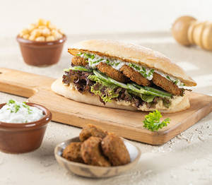 Mediterranean Falafel With Hummus Sandwich