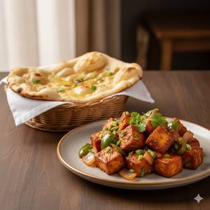 1 Roti + 1 Paneer chilly dry 