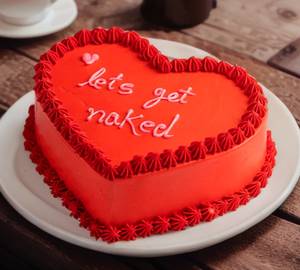 Colour Full Design Heart Shape Red Velvet Cake