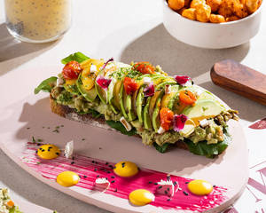 Avocado Peach Feta Toast