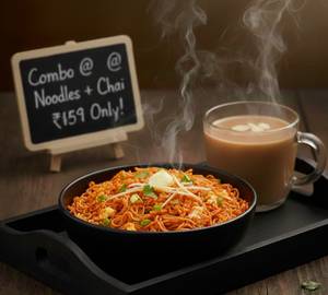 Egg Schezwan Noodles with Chai
