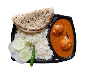 Egg curry thali