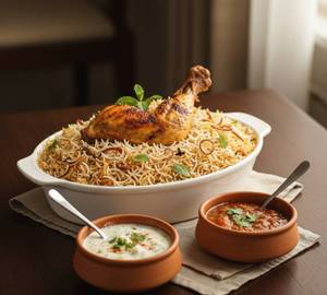 Chicken Biryani [HALF] With Free Raita & Gravy
