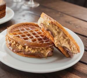 Peanut And Butter Chocolate Waffle
