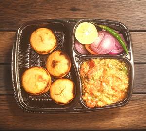 Deshi Bati Chokha Deshi Ghee Yukt With Salad 4 Piece (North Indian Style )