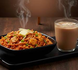 Egg Schezwan Maggi with Chai
