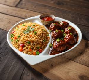Veg manchurian with fried rice