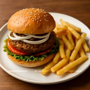 Veg Burger + French Fries