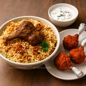Mutton Dum Diryani + Chicken Lollipop (3 Pcs)