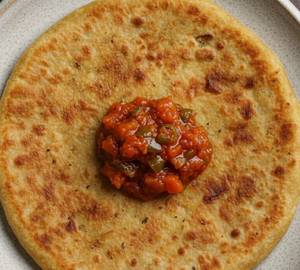 Double layer aloo pyaj  paratha with pickle 1 pc fresh