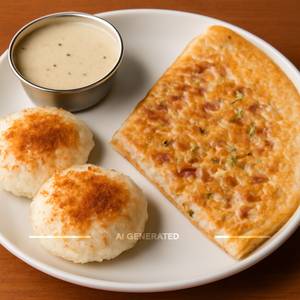 Onion Dosa with 2 Idli Karam Podi Ghee
