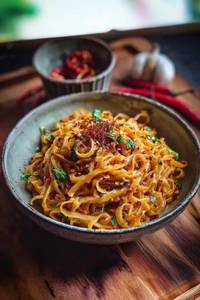 Egg chilli garlic noodles