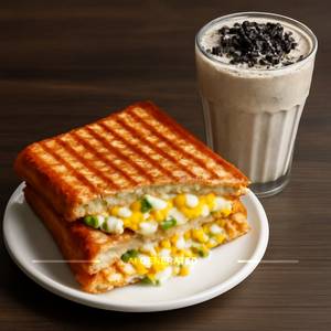 Cheese Corn Sandwich + Oreo Shake