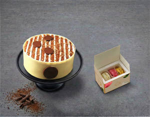 Banaofee Cake & 3pc Eggless Macaron Combo