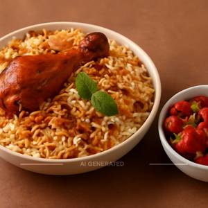 Chicken Dum Biryani + Chilli Chicken (Half)