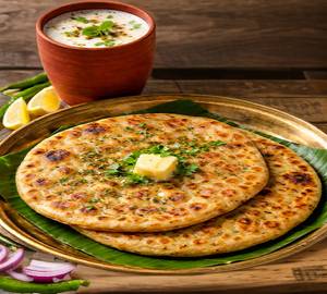 2 Aloo Paratha With  2 Masala Chach