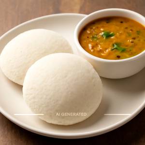 Idli (2 Pcs)+Sambar