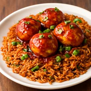 Egg manchurian fried rice