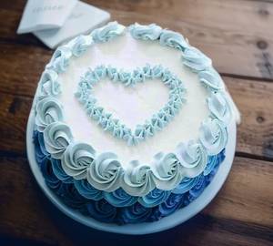 colour full Blue Flower Design Chocolate Love Cake